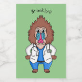 Illustration des Cartoon eines Funny mandrill Lebensmitteletikett (Einzelnes Label)