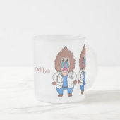 Illustration des Cartoon eines Funny mandrill Mattglastasse (VorderseiteRechts)
