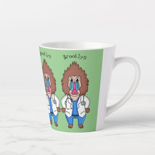 Illustration des Cartoon eines Funny mandrill Milchtasse (Rechts)