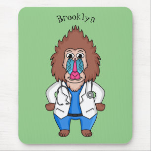 Illustration des Cartoon eines Funny mandrill Mousepad