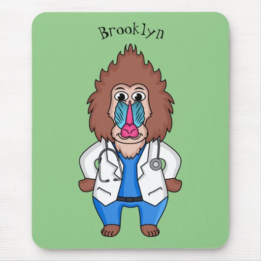 Illustration des Cartoon eines Funny mandrill Mousepad (Vorne)