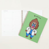 Illustration des Cartoon eines Funny mandrill Planer (Anzeige)