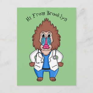 Illustration des Cartoon eines Funny mandrill Postkarte