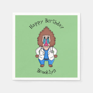 Illustration des Cartoon eines Funny mandrill Serviette