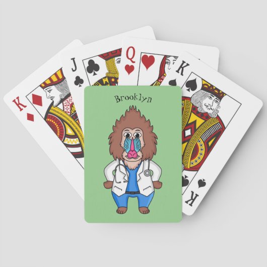 Illustration des Cartoon eines Funny mandrill Spielkarten (Rückseite)