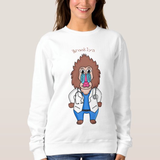 Illustration des Cartoon eines Funny mandrill Sweatshirt (Vorderseite)
