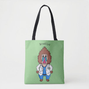 Illustration des Cartoon eines Funny mandrill Tasche