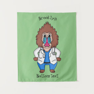 Illustration des Cartoon eines Funny mandrill Wandteppich