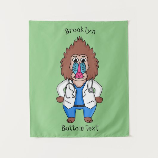 Illustration des Cartoon eines Funny mandrill Wandteppich (Vorderseite)