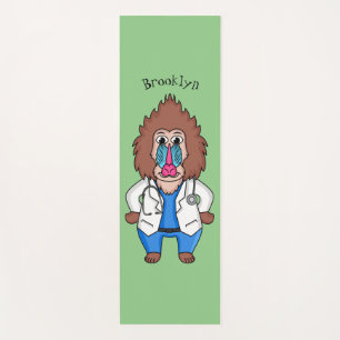 Illustration des Cartoon eines Funny mandrill Yogamatte