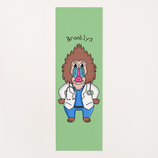 Illustration des Cartoon eines Funny mandrill Yogamatte (Vorderseite)