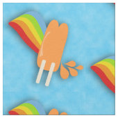 Illustration des Cartoon "Pop und Regenbogen" gefr Stoff (Nahaufnahme)