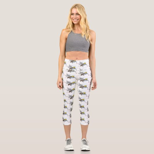 Illustration des Cartoon von Moskitos Capri Leggings (Vorderseite)