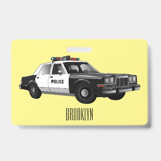 Illustration des Cartoon von Polizeiwagen Ausweis (Vorderseite)