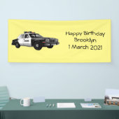 Illustration des Cartoon von Polizeiwagen Banner (Messe)