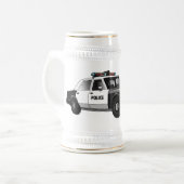Illustration des Cartoon von Polizeiwagen Bierglas (Vorderseite Links)
