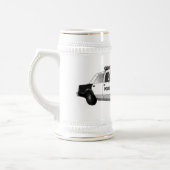 Illustration des Cartoon von Polizeiwagen Bierglas (Links)