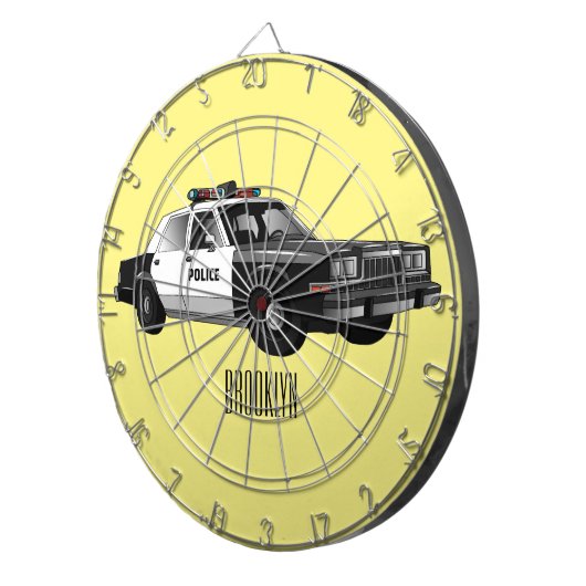 Illustration des Cartoon von Polizeiwagen Dartscheibe (Vorderseite rechts)