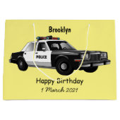 Illustration des Cartoon von Polizeiwagen Große Geschenktüte (Vorderseite)