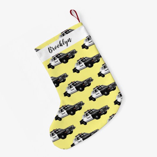 Illustration des Cartoon von Polizeiwagen Kleiner Weihnachtsstrumpf (Rückseite (Hängend))