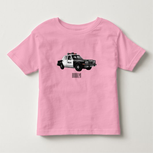 Illustration des Cartoon von Polizeiwagen Kleinkind T-shirt (Vorderseite)