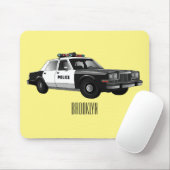Illustration des Cartoon von Polizeiwagen Mousepad (Mit Mouse)
