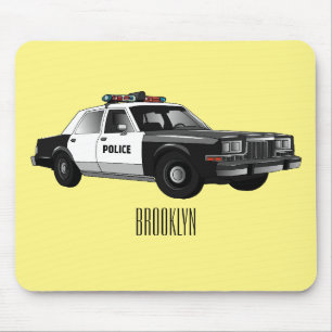 Illustration des Cartoon von Polizeiwagen Mousepad