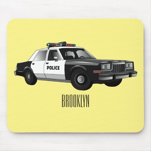 Illustration des Cartoon von Polizeiwagen Mousepad (Vorne)