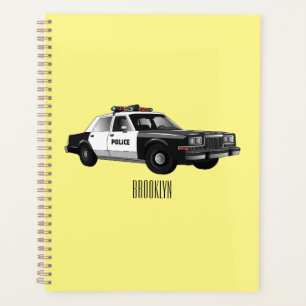 Illustration des Cartoon von Polizeiwagen Planer
