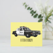 Illustration des Cartoon von Polizeiwagen Postkarte (Stehend Vorderseite)
