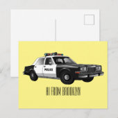 Illustration des Cartoon von Polizeiwagen Postkarte (Vorne/Hinten)