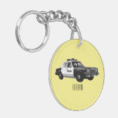Illustration des Cartoon von Polizeiwagen Schlüsselanhänger (Vorderseite links)