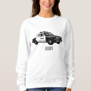 Illustration des Cartoon von Polizeiwagen Sweatshirt