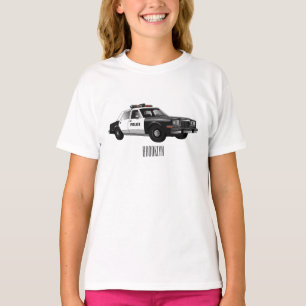 Illustration des Cartoon von Polizeiwagen T-Shirt