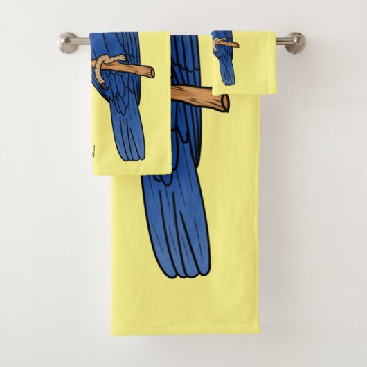 Illustration des Cartoon von Riesenvögeln Badhandtuch Set (Insitu)