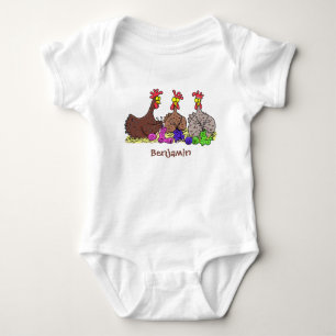 Illustration des Cartoon von Strickhühnern Baby Strampler