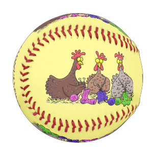 Illustration des Cartoon von Strickhühnern Baseball