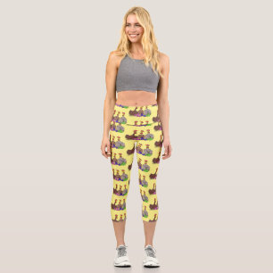 Illustration des Cartoon von Strickhühnern Capri Leggings