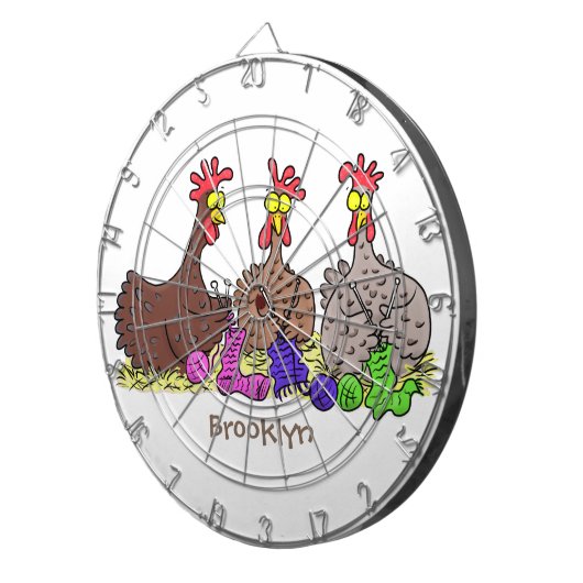 Illustration des Cartoon von Strickhühnern Dartscheibe (Vorderseite rechts)