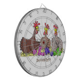 Illustration des Cartoon von Strickhühnern Dartscheibe (Vorderseite Links)