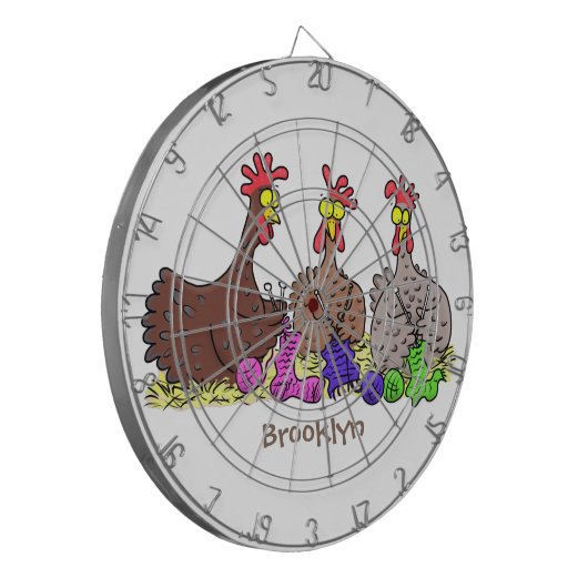 Illustration des Cartoon von Strickhühnern Dartscheibe (Vorderseite Links)