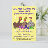 Illustration des Cartoon von Strickhühnern Einladung (Stehend Vorderseite)