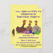 Illustration des Cartoon von Strickhühnern Einladung (Vorne/Hinten)