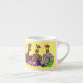 Illustration des Cartoon von Strickhühnern Espressotasse (Rechts)