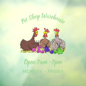 Illustration des Cartoon von Strickhühnern Fensteraufkleber (Blatt 3)