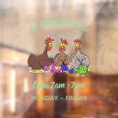 Illustration des Cartoon von Strickhühnern Fensteraufkleber (Blatt 2)