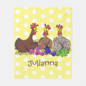 Illustration des Cartoon von Strickhühnern Fleecedecke (Vorderseite)