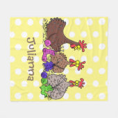 Illustration des Cartoon von Strickhühnern Fleecedecke (Vorderseite (Horizontal))