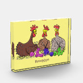 Illustration des Cartoon von Strickhühnern Fotoblock (Links)