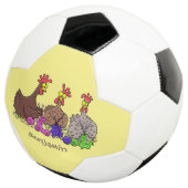 Illustration des Cartoon von Strickhühnern Fußball (Dreiviertel)